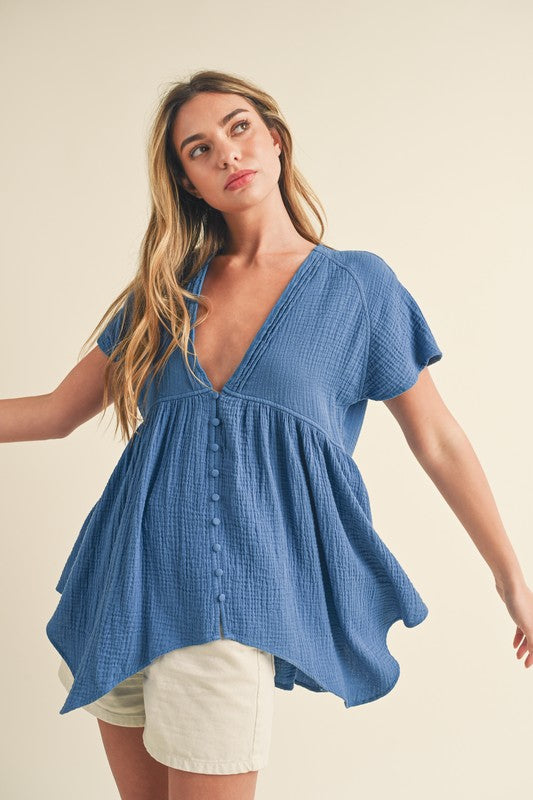 Florise Button Down Blouse S by Aemi + Co | Fleurcouture
