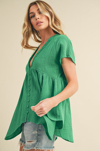 Florise Button Down Blouse S by Aemi + Co | Fleurcouture
