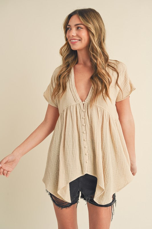 Florise Button Down Blouse S by Aemi + Co | Fleurcouture