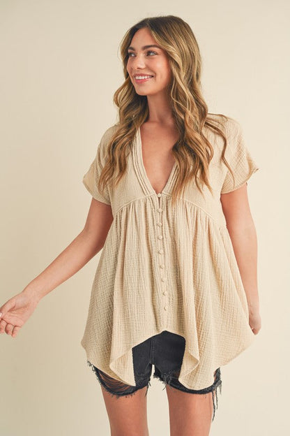 Florise Button Down Blouse S by Aemi + Co | Fleurcouture