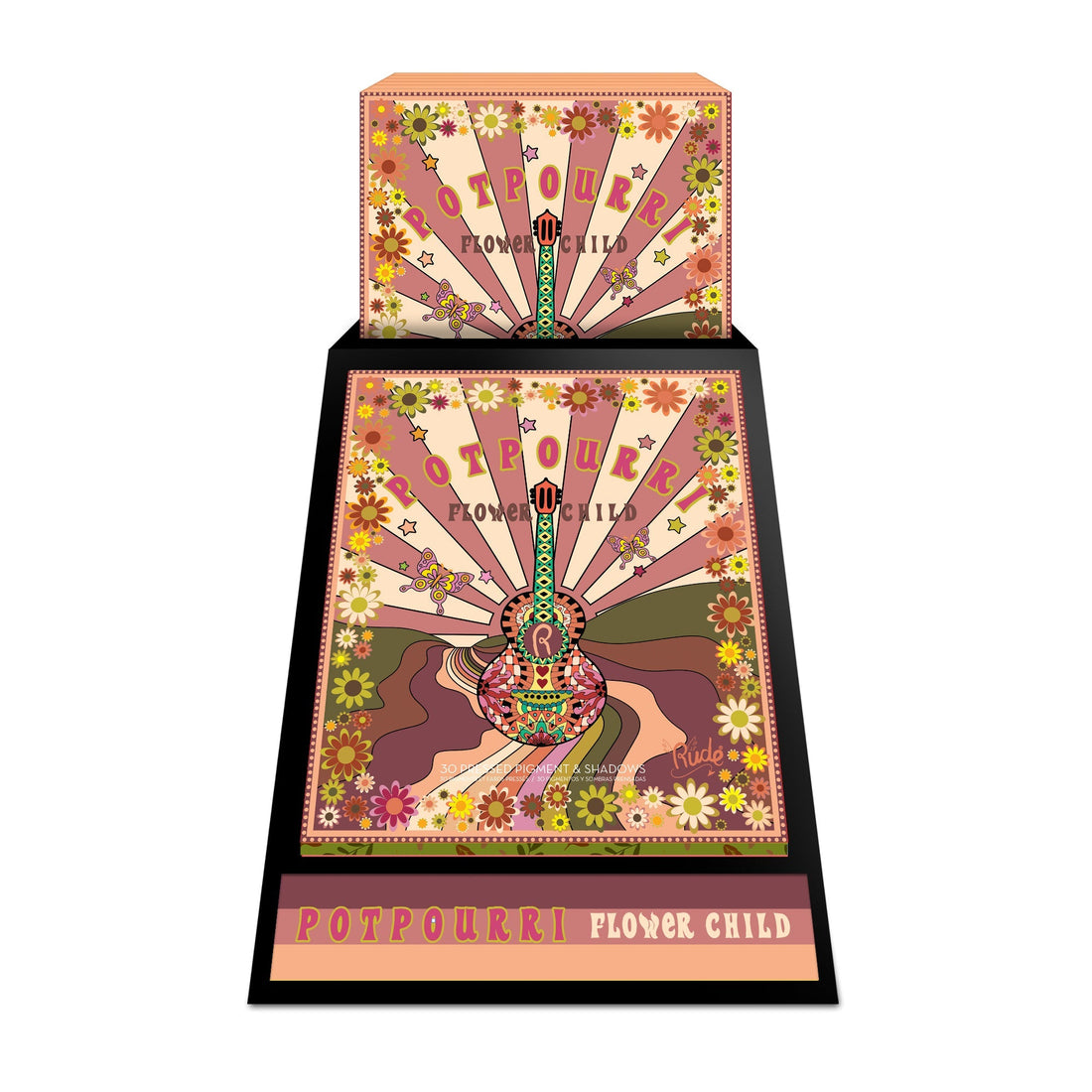 Flower Child 30 Pressed Pigment & Shadows - Potpourri Display Set, 24 pcs Wholesale Set by Rude Cosmetics | Fleurcouture