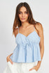 FLOWER DOT CHIFFON TOP LT BLUE S by Emory Park | Fleurcouture