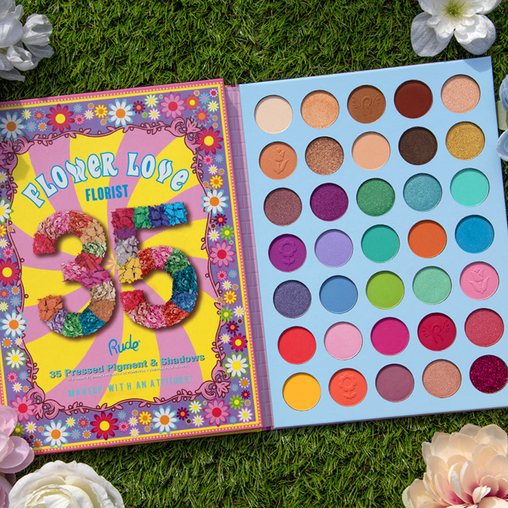 Flower Love 35 Pressed Pigment & Shadows - Florist Eyeshadow by Rude Cosmetics | Fleurcouture
