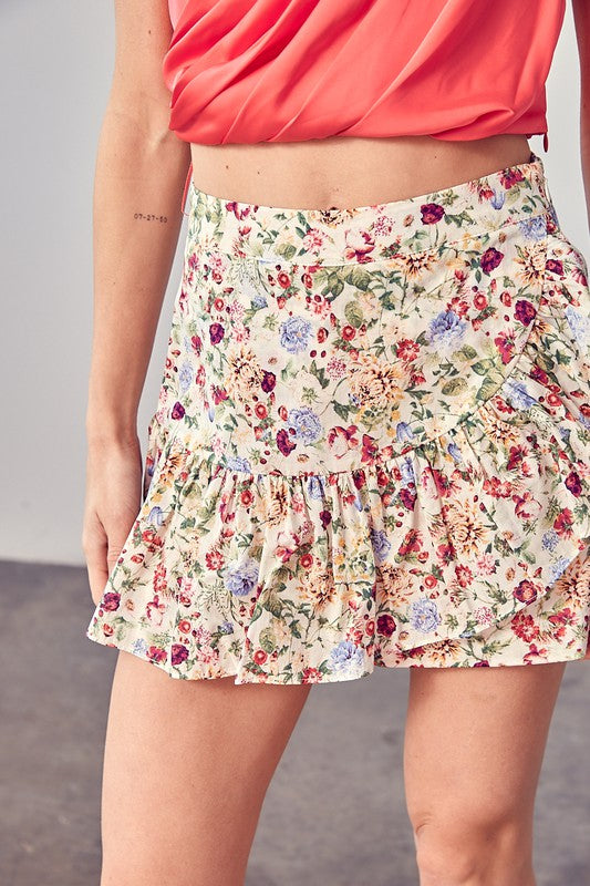 Flower Multi Skort SPRING GARDEN S by Do + Be Collection | Fleurcouture