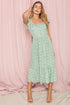 Flutter Sleeve Ditsy Floral Sundress sage 1X by EG fashion | Fleurcouture