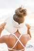 Foldable Wide Brim Bow Visor Cream OneSize by Aili&