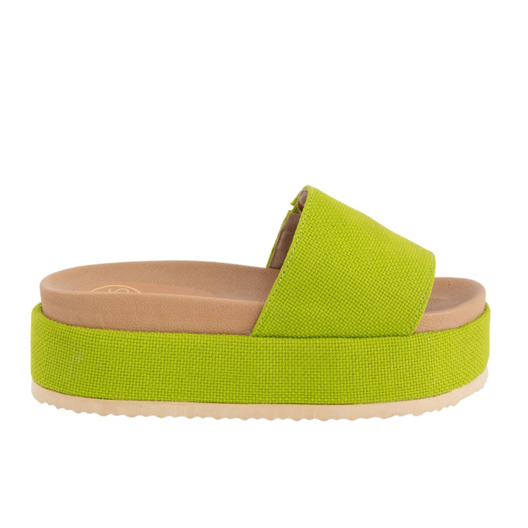 Footbed Platform Slide Sandals Green 6 WEDGES by MODAPASSO | Fleurcouture