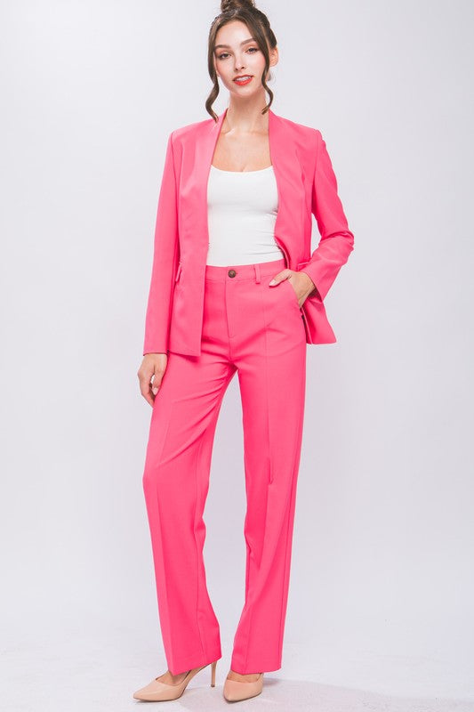 Formal Straight Leg Blazer Pants by Love Tree | Fleurcouture