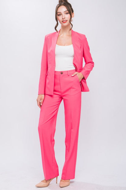 Formal Straight Leg Blazer Pants by Love Tree | Fleurcouture