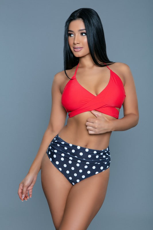 Francesca Swimsuit Red/Blue S by BE WICKED | Fleurcouture