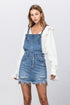 Frayed Denim Overalls Dress MEDIUM S by Denim Lab USA | Fleurcouture