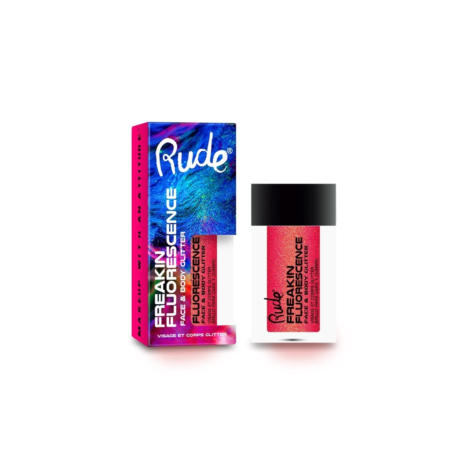 Freakin Fluorescence Face and Body Glitter Display Set, 32pcs Wholesale Set by Rude Cosmetics | Fleurcouture