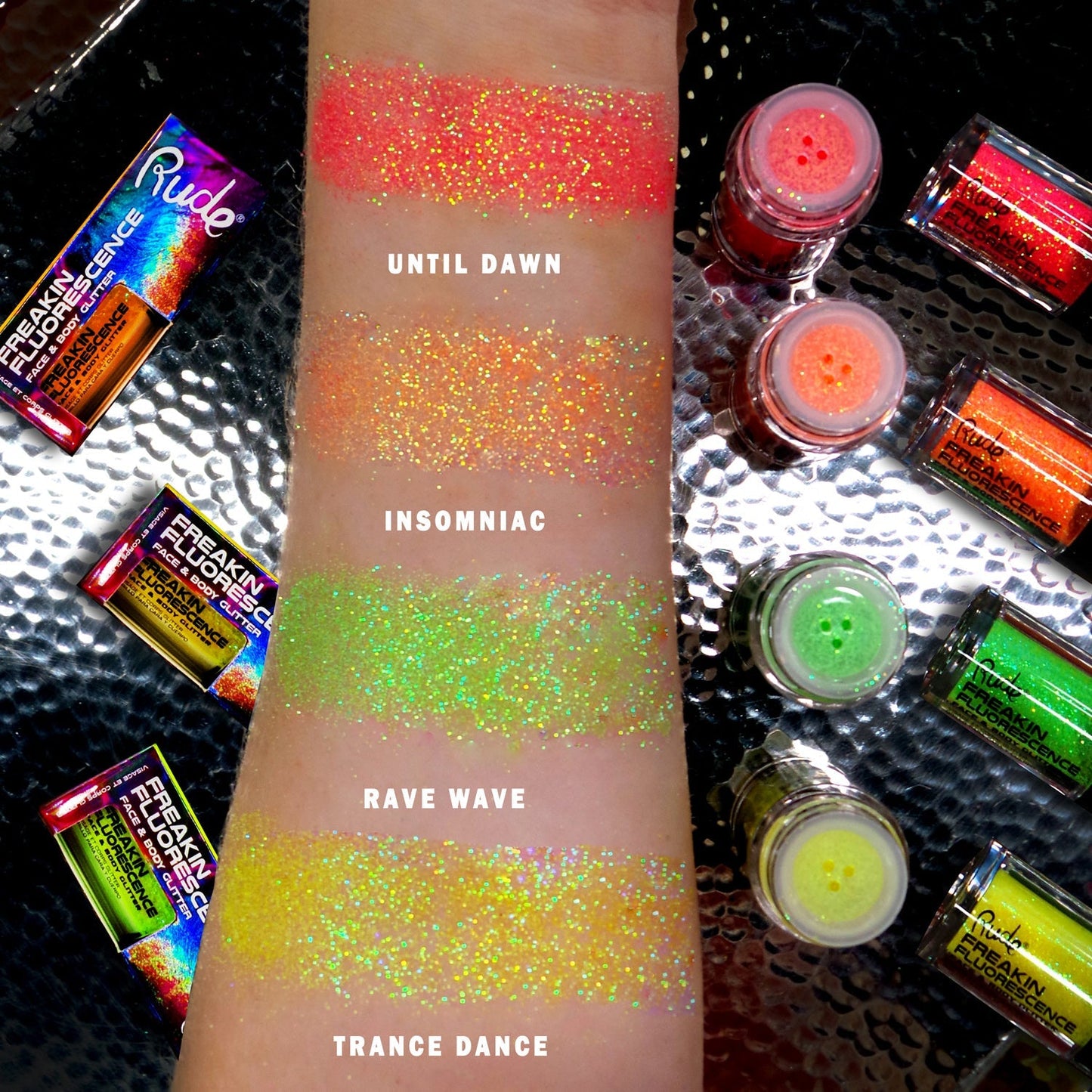 Freakin Fluorescence Face and Body Glitter Glitter by Rude Cosmetics | Fleurcouture