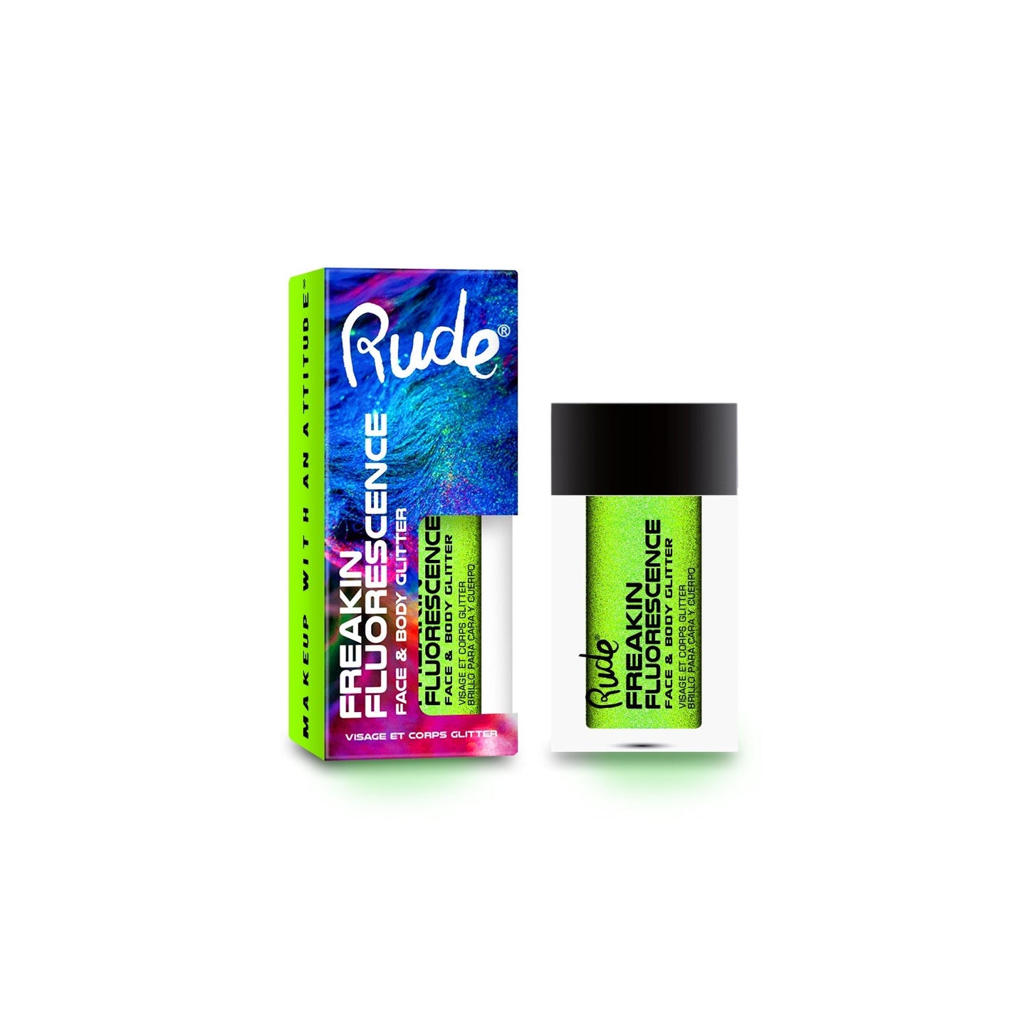 Freakin Fluorescence Face and Body Glitter Rave Wave Glitter by Rude Cosmetics | Fleurcouture