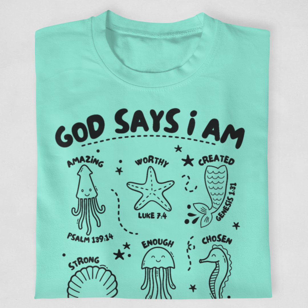 Ocean - God Says I Am Youth &amp; Toddler Graphic Tee