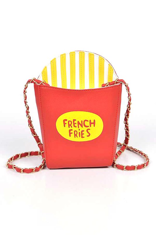 French Fries Crossbody Swing Clutch Red O/S by Artini Accessories | Fleurcouture