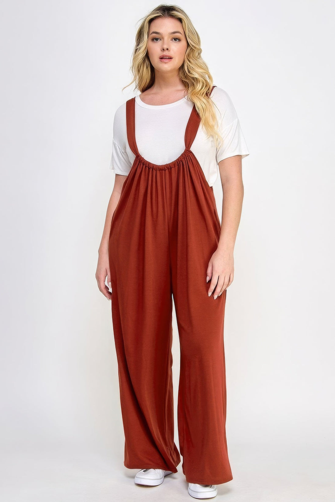 French Terry Wide Leg Jumpsuit Overalls by Fleurcouture | Fleurcouture