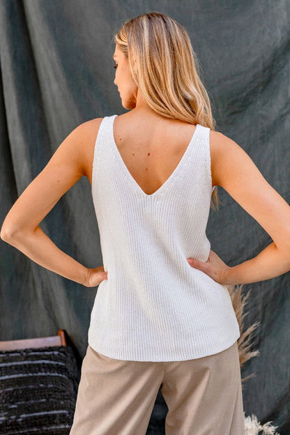 Front and Back Deep V-Neck Tank Top by Gilli | Fleurcouture