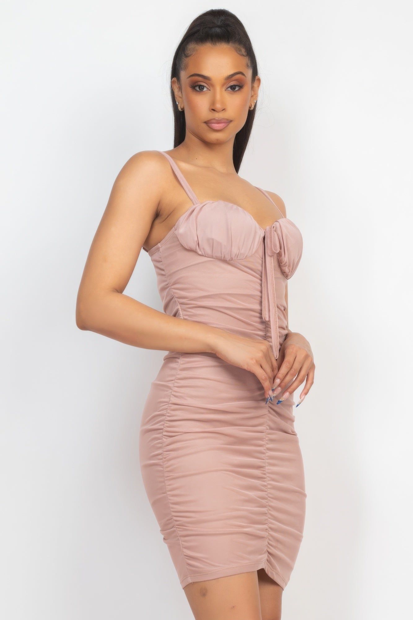 Front Ruched Mini Dress by Fleurcouture | Fleurcouture