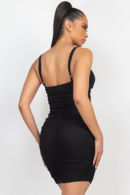 Front Ruched Mini Dress by Fleurcouture | Fleurcouture