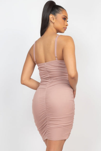 Front Ruched Mini Dress by Fleurcouture | Fleurcouture