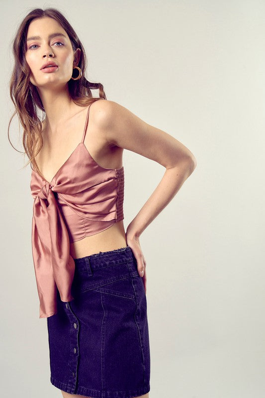 Front Tie-Up Cami Crop Top by Mustard Seed | Fleurcouture