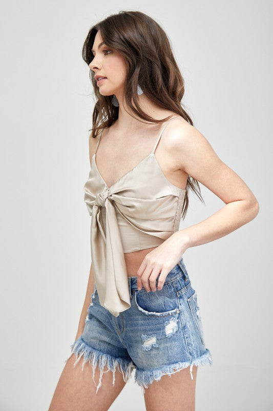 Front Tie-Up Cami Crop Top by Mustard Seed | Fleurcouture