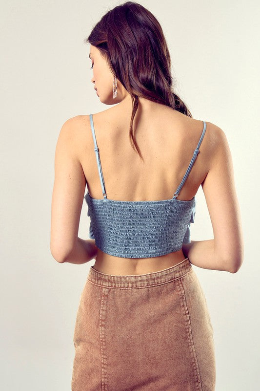 Front Tie-Up Cami Crop Top by Mustard Seed | Fleurcouture