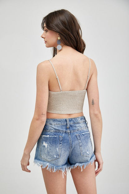 Front Tie-Up Cami Crop Top by Mustard Seed | Fleurcouture