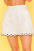Front Zipper Bottom Scallop Edge Shorts by Fleurcouture | Fleurcouture