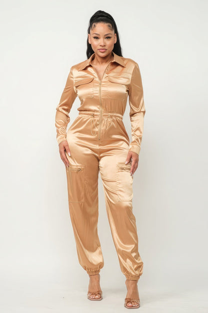 Front Zipper Pockets Top And Pants Jumpsuit Jumpsuits by Fleurcouture | Fleurcouture