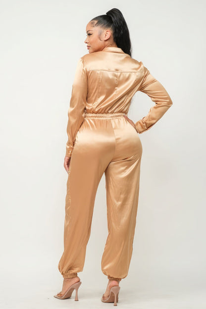Front Zipper Pockets Top And Pants Jumpsuit Jumpsuits by Fleurcouture | Fleurcouture