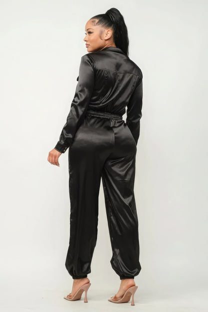 Front Zipper Pockets Top And Pants Jumpsuit Jumpsuits by Fleurcouture | Fleurcouture