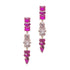 Fuchsia Cascade Crystal Drops Pink One Size Earrings by Grace & Emma | Fleurcouture