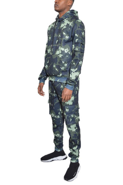 FULL CAMO HOODIE COTTON SWEAT SET Men&