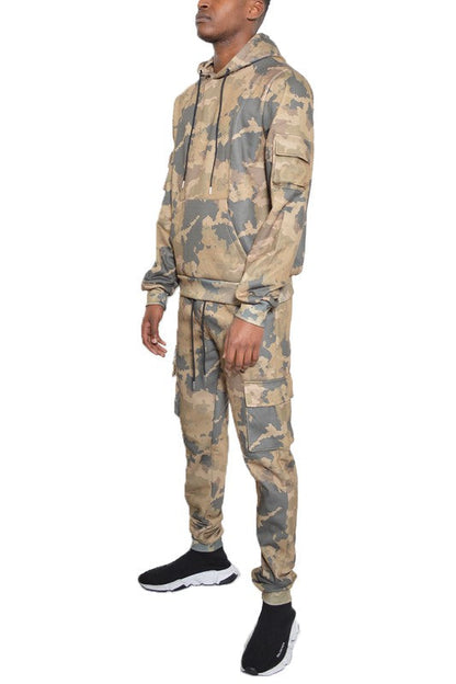 FULL CAMO HOODIE COTTON SWEAT SET Men&