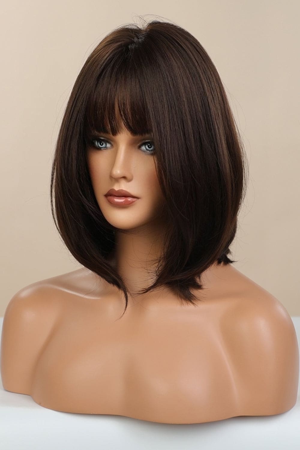 Full-Machine Bobo Synthetic Wigs 9'' Black/Brown One Size wigs by Trendsi | Fleurcouture