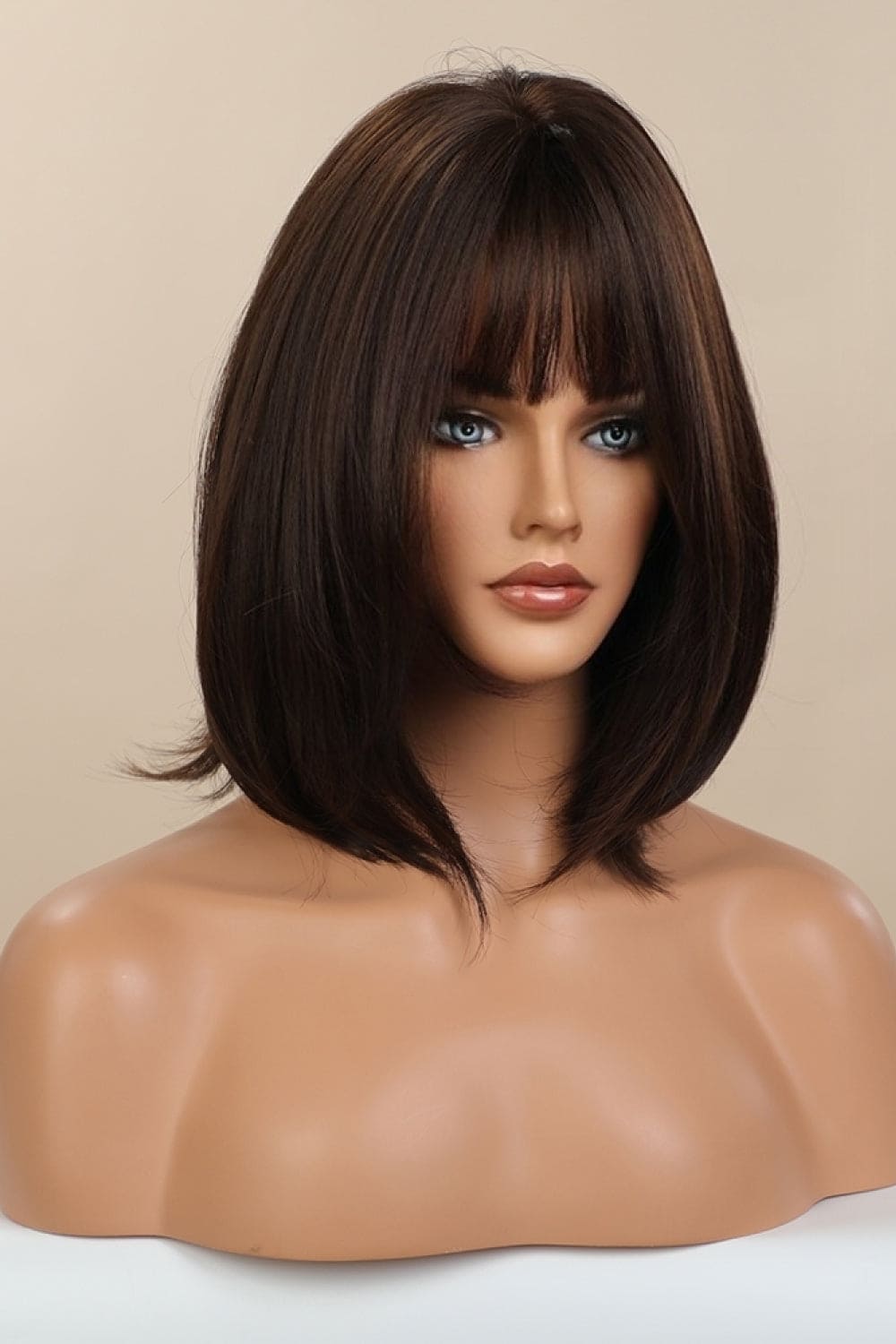Full-Machine Bobo Synthetic Wigs 9'' Black/Brown One Size wigs by Trendsi | Fleurcouture