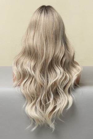 Full Machine Made Long Wave Wigs 26'' Light Brown/Blonde Balayage One Size wigs by Trendsi | Fleurcouture