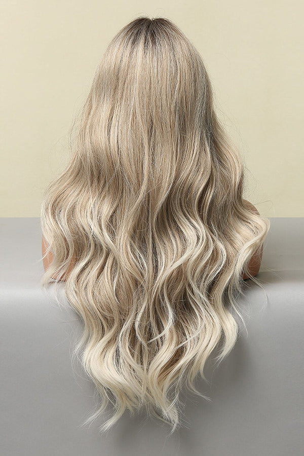 Full Machine Made Long Wave Wigs 26'' Light Brown/Blonde Balayage One Size wigs by Trendsi | Fleurcouture