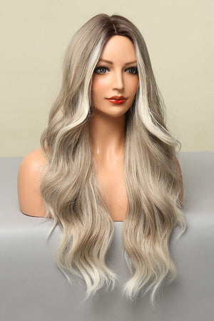 Full Machine Made Long Wave Wigs 26'' Light Brown/Blonde Balayage One Size wigs by Trendsi | Fleurcouture