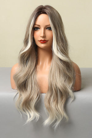 Full Machine Made Long Wave Wigs 26'' Light Brown/Blonde Balayage One Size wigs by Trendsi | Fleurcouture