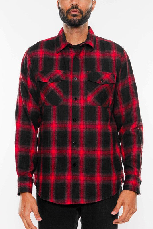 FULL PLAID CHECKERED FLANNEL LONG SLEEVE by WEIV | Fleurcouture