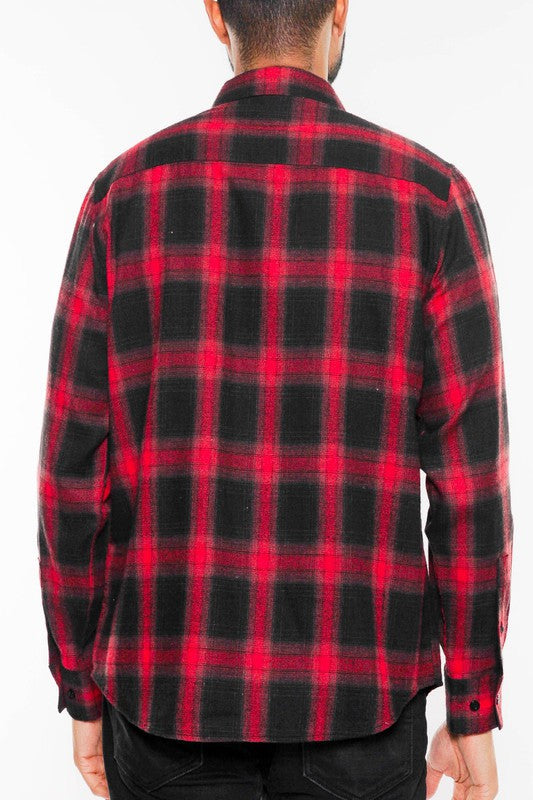 FULL PLAID CHECKERED FLANNEL LONG SLEEVE by WEIV | Fleurcouture