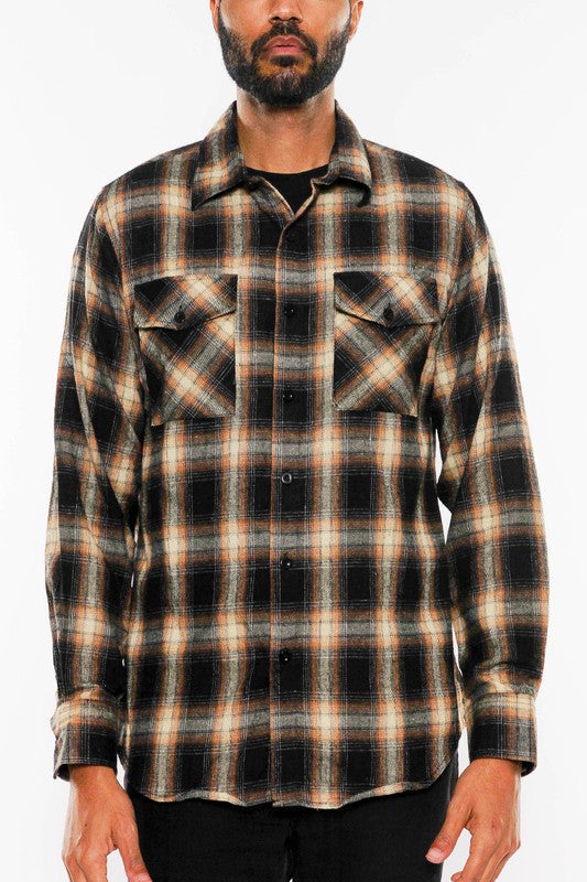 FULL PLAID CHECKERED FLANNEL LONG SLEEVE by WEIV | Fleurcouture