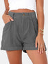 Full Size High Waist Shorts with Pockets Dark Gray S Shorts by Trendsi | Fleurcouture