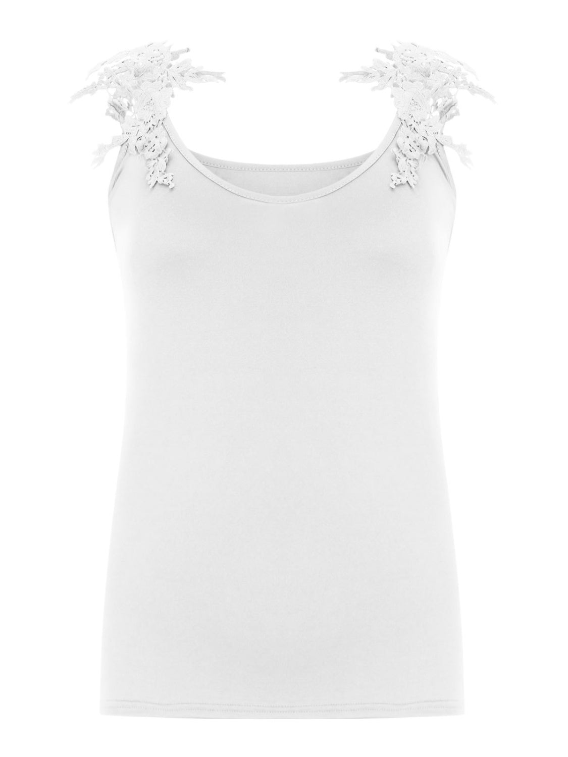 Full Size Lace Detail Scoop Neck Tank Women&