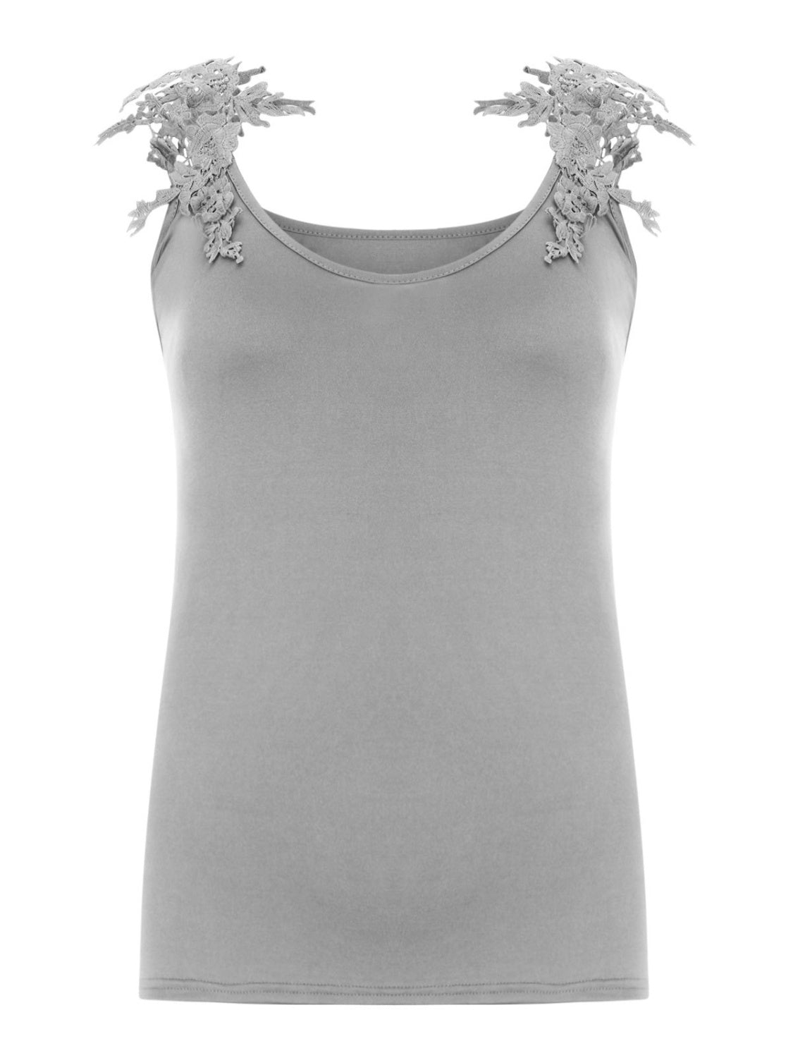 Full Size Lace Detail Scoop Neck Tank Women&