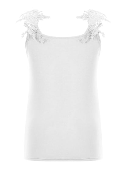 Full Size Lace Detail Scoop Neck Tank Women&