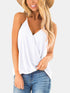 Full Size Surplice Spaghetti Strap Top White S Women&